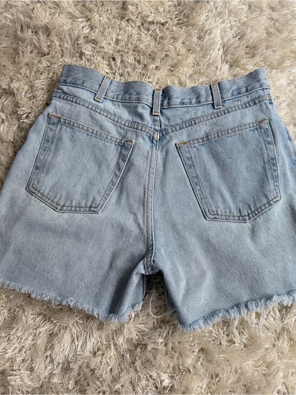 JCrew High Rise Raw Hem Light Wash Denim Cutoff Shorts Y2K Cotton Womens 12 32 - Picture 4 of 8